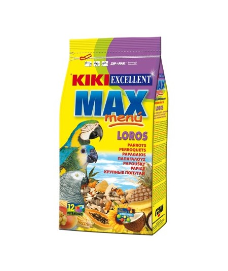 KIKI MAX MENU LOROS Y COTORRAS 800 GR.